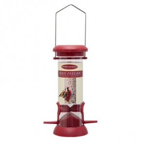 Johnston & Jeff Seed Standard Feeder In Red Plastic (20cm)